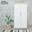 【南亞塑鋼】3尺二門塑鋼衣櫃(白橡色+白色)