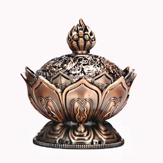 【古藝坊】八吉祥蓮花香爐(附塔香)