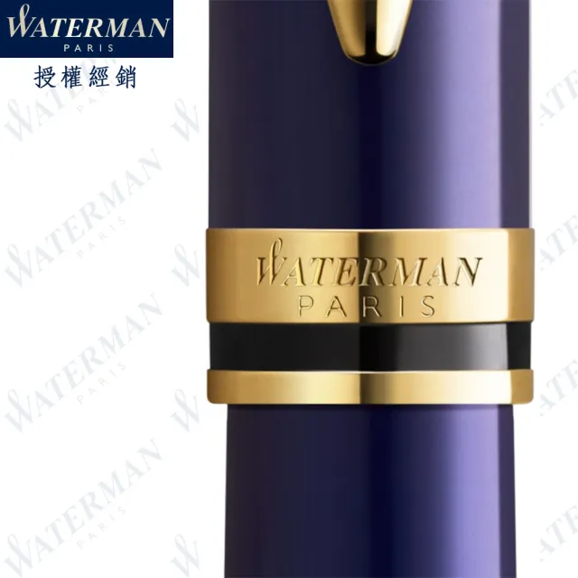 【WATERMAN】新版 權威系列 藍色金夾 18K金F尖 鋼筆 法國製造(EXPERT系列)
