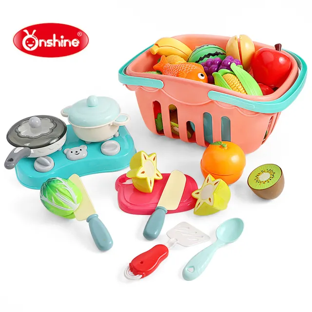 【Onshine】兒童家家酒玩具水果蔬菜籃切切樂-30件套(益智玩具/兒童禮物)