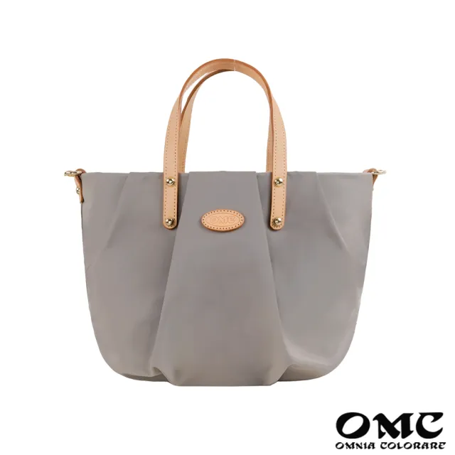 【OMC】雙11 抓皺南瓜包手提斜背兩用包2959-(岩灰)