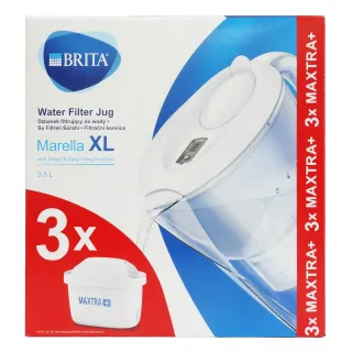 【Brita】德國原裝進口 一壺3芯 Marella XL馬利拉濾水壺 3.5L+濾芯3入(平行輸入)