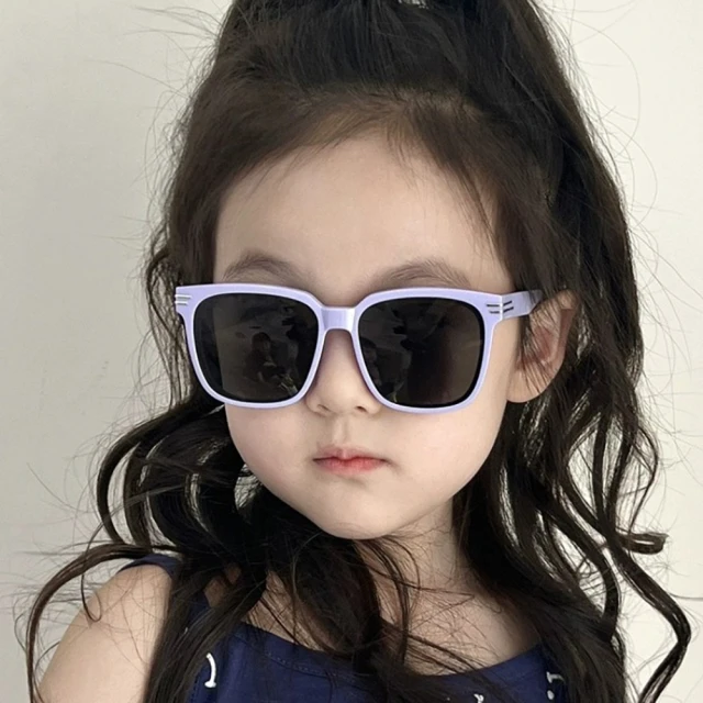 ALEGANTALEGANT 流線時尚5-12歲兒童專用輕量矽膠彈性太陽眼鏡(多色任選/台灣品牌/UV400方框偏光墨鏡)