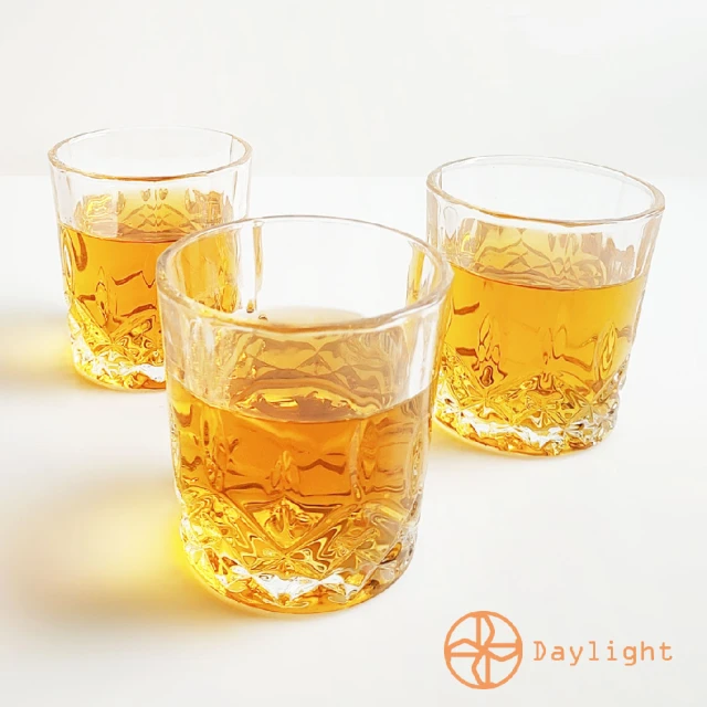 【Daylight】鑽紋威士忌杯240ml-6件組(威士忌杯 鑽紋玻璃杯 玻璃杯 水杯 酒杯)