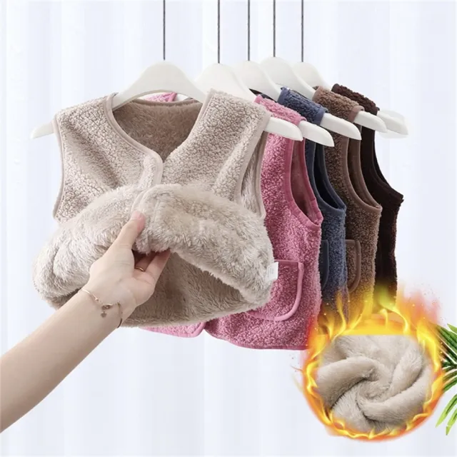 【安朵童舖】現貨韓版兒童加絨馬甲背心女童羊羔絨背心外套男童保暖馬甲童裝(23A)