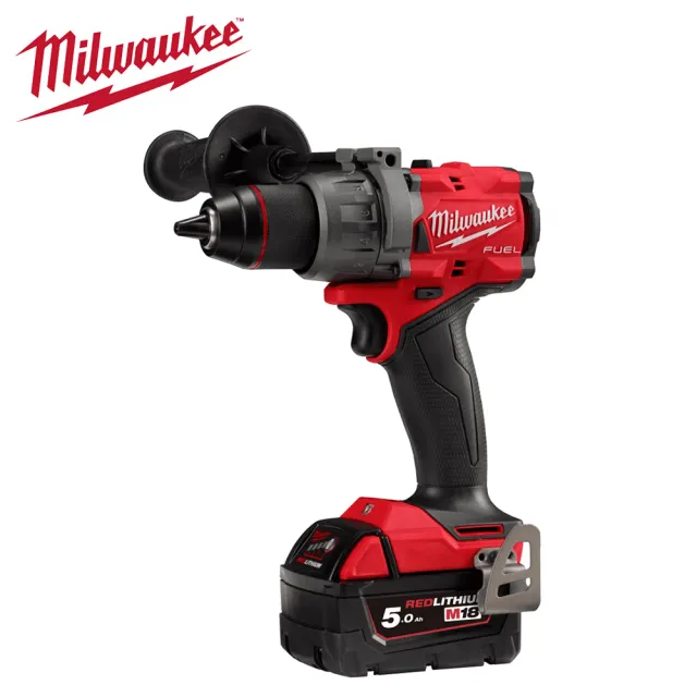 【Milwaukee 美沃奇】18V鋰電無碳刷震動電鑽 5.0Ah雙電快充套裝(M18 FPD3-502B)