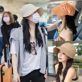 【Seoul Show 首爾秀】趙露思類款輕量束口透氣遮陽帽四季防曬棒球帽(防曬遮陽)