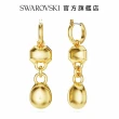 【SWAROVSKI 官方直營】Dextera 水滴形耳環 混合式切割 白色 鍍金色色調 交換禮物