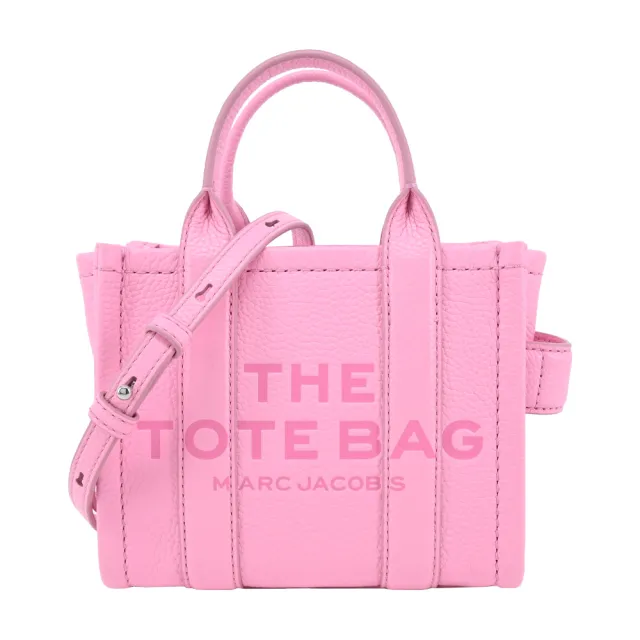 【MARC JACOBS 馬克賈伯】THE LEATHER MICRO TOTE 皮革兩用托特包(櫻花粉)