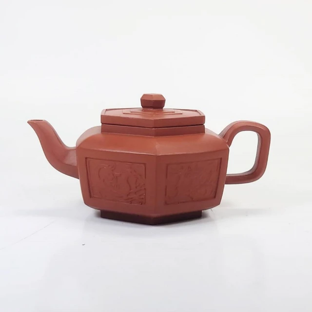 創藝工坊 一廠 80末 六角龍鳳 張葉強(170cc 完整美品 茶壺茶具 宜興紫砂壺)