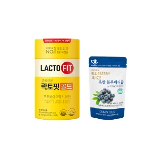 【韓國鍾根堂】LACTO-FIT GOLD升級版益生菌+OKBAN藍莓汁-2入組(益生菌50包+藍莓汁1包)