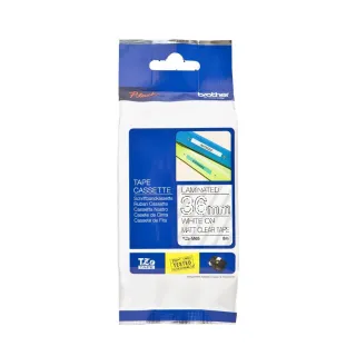 【brother】TZe-M65 原廠質感消光標籤帶(36mm 消光透明底白字)