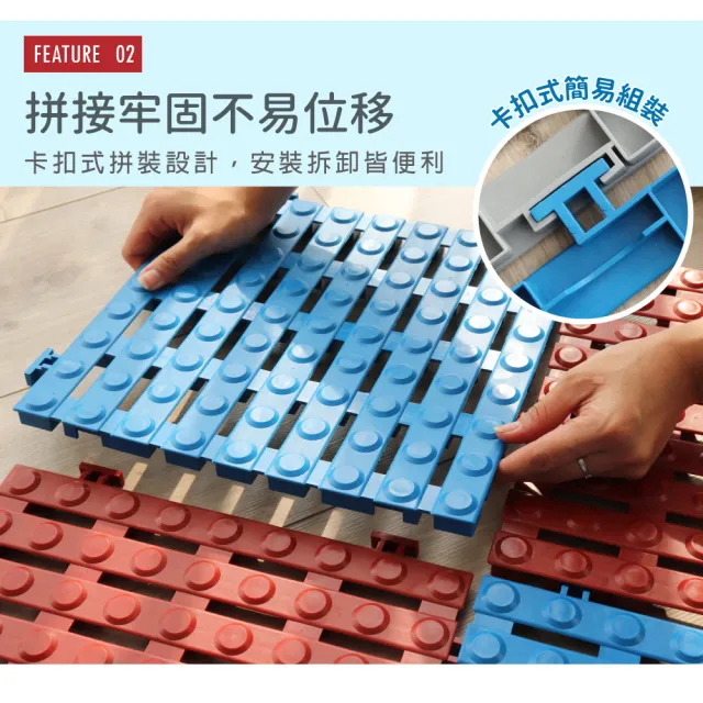 【AD 德瑞森】經典銅錢紋工作棧板/防滑板/止滑板/排水板(40片裝-適用1.1坪)