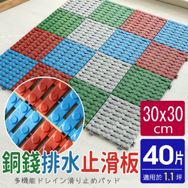 【AD 德瑞森】經典銅錢紋工作棧板/防滑板/止滑板/排水板(40片裝-適用1.1坪)