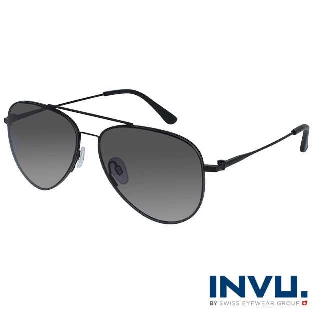 【INVU】瑞士個性極簡風格派偏光太陽眼鏡(啞光黑 P1001B)