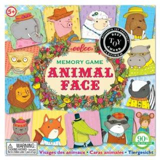 【美國 eeBoo 桌遊】I Never Forget an Animal s Face Memory Game(記憶遊戲桌遊  動物篇)