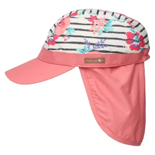 【Kinderspel】抗UV • 防曬遮陽鴨舌帽(條紋印花朵)