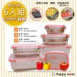 【幸福媽咪】304不鏽鋼保鮮盒/便當盒幸福六件組-長方型(HM-304)