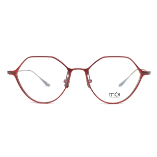 【moi 摩異】moi取意法語中的意涵  自我  純鈦光學眼鏡(紅 T001-01)
