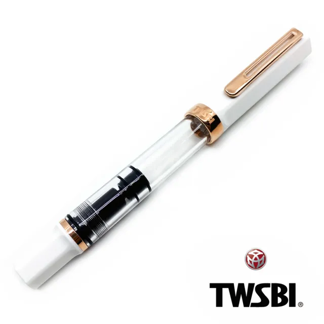 【臺灣 TWSBI 三文堂】ECO 白色玫瑰金 活塞鋼筆