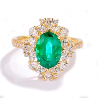 【禾美珠寶】天然哥倫比亞祖母綠戒指SN246(18K金)