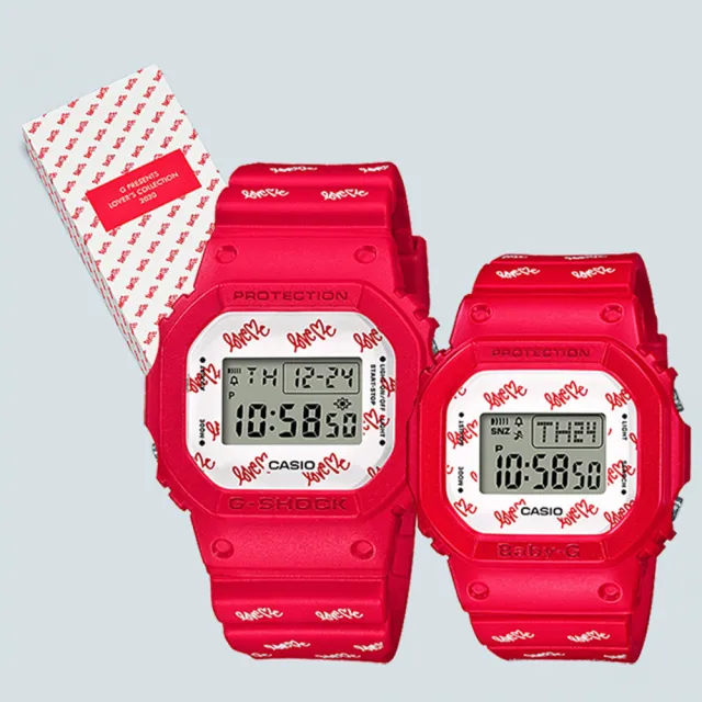 【CASIO 卡西歐】限量天使與惡魔 情人對錶-紅 送禮 禮物 推薦(LOV-20B-4)