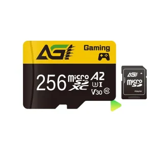 【AGI 亞奇雷】microSDXC  UHS-I A2  V30 256G 記憶卡 附轉卡(Made in Taiwan)