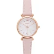 【FOSSIL】珍珠貝錶盤的皮革錶帶手錶-珍珠貝面X粉色/28mm(ES4699)