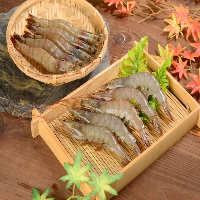 【華得水產】天然巨無霸生白蝦4盒組(600g土10%/盒/約10-18尾)
