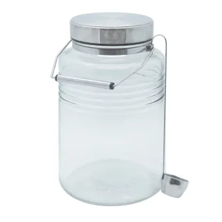 【ADERIA】日本進口時尚玻璃梅酒瓶贈勺子4L(醃製 梅酒 日本製)