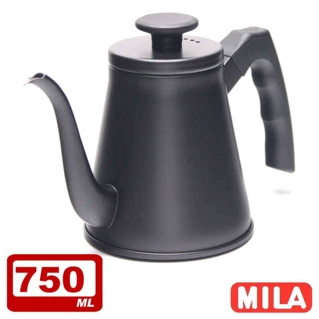 MILA 鶴嘴不鏽鋼手沖壺750ml(獨特鶴嘴細口下壓壺嘴)