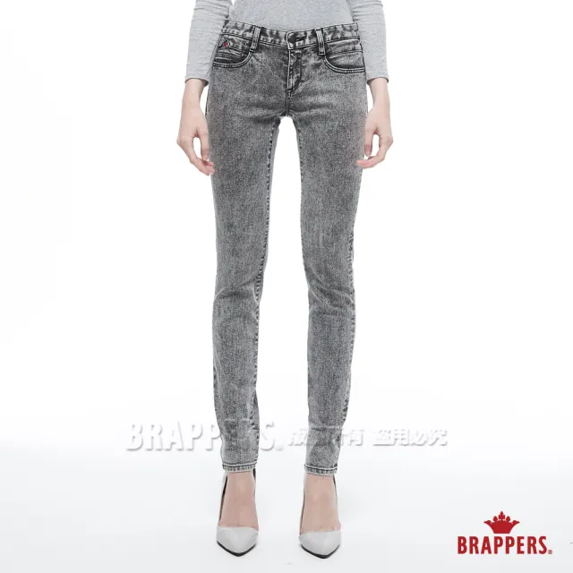 【BRAPPERS】女款 新美腳ROYAL系列-中低腰彈性霓虹單寧窄管褲(灰)