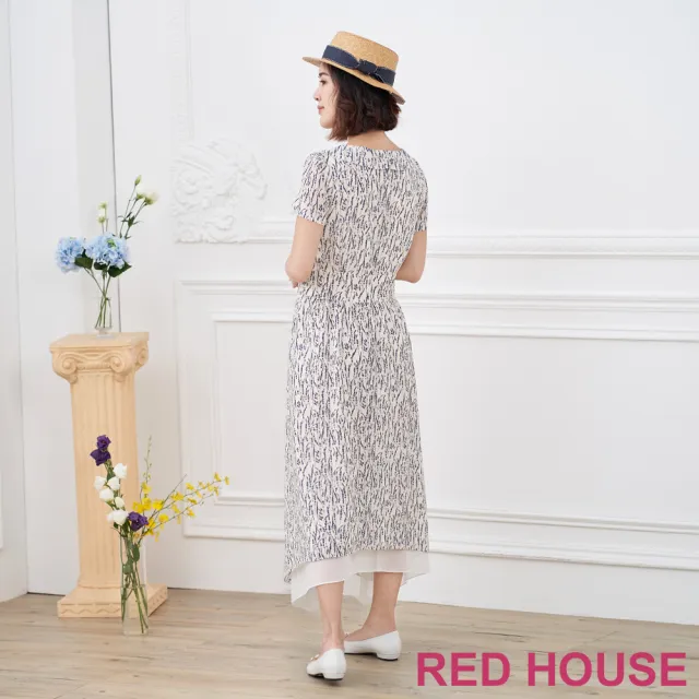 【RED HOUSE 蕾赫斯】小碎花綁帶長洋裝(共2色)