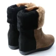 【FNACE】真皮冬氛暖心-絨毛雙色拼接暖呼呼雪靴(摩卡棕)