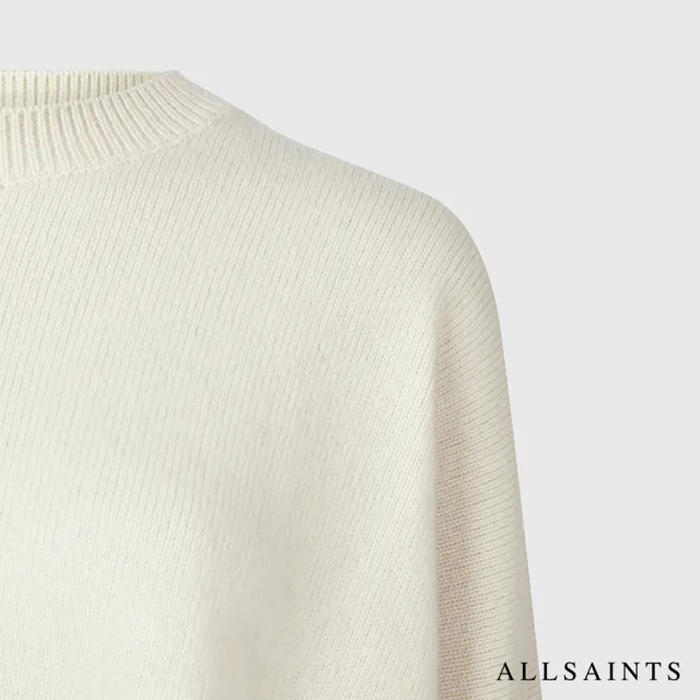 【ALLSAINTS】LOCK 簡約時尚不對稱下擺羊駝毛混紡針織毛衣-象牙白 WK159T