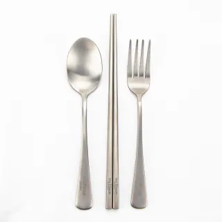 Lucuku純鈦環保餐具三件組筷子+湯匙+叉子