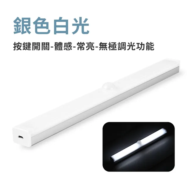 【OMG】USB充電 磁吸式LED感應燈管 升級版多功能 小夜燈 宿舍燈 桌燈 30cm(智能人體感應)