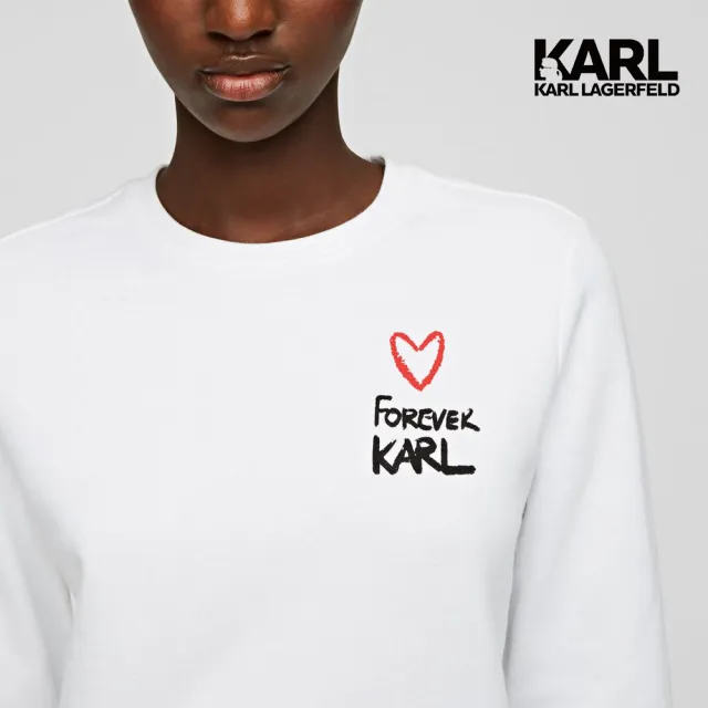 【KARL LAGERFELD 卡爾】FOREVER KARL 運動衫-白(原廠公司貨)