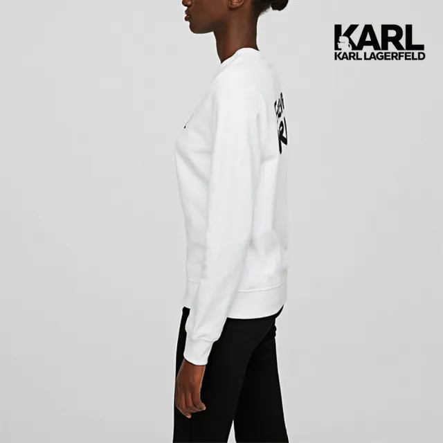 【KARL LAGERFELD 卡爾】FOREVER KARL 運動衫-白(原廠公司貨)