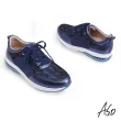 【A.S.O 阿瘦集團】萬步健康氣墊鞋 絨面閃色氣囊底休閒鞋(藍)