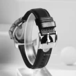 【FOSSIL】黑皮革錶帶白鋼三眼計時腕錶 母親節(FS4812)