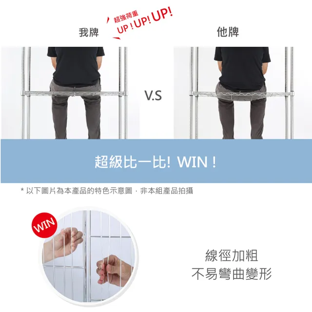 【KIWISH】鐵架MIT重型鎖管四層置物架46x46x160cm-電鍍銀(鐵架/收納架/層架/置物架/電鍍鉻架/波浪架/貨架)