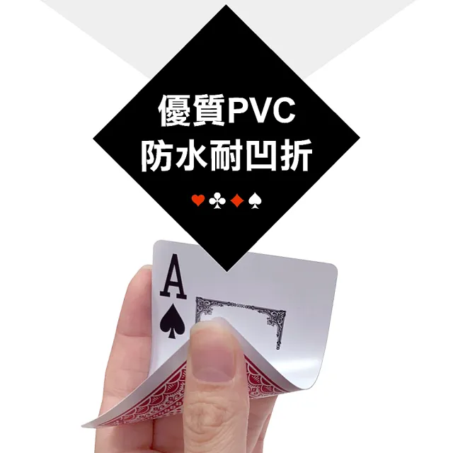 【4副一組】PVC防水耐折大字撲克牌(防水撲克牌/過年/家庭聚會/朋友聚餐)