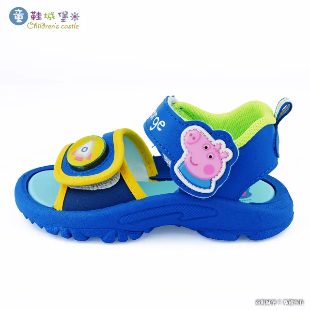 【童鞋城堡】兒童涼鞋 電燈涼鞋 佩佩豬 喬治豬(PG4533-粉/藍 共二色)