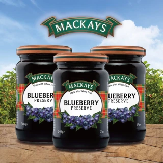 【Mackays】蘇格蘭梅凱藍莓果醬340g x3罐