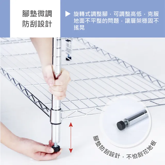【KIWISH】鐵架MIT重型鎖管四層置物架75x35x150cm-電鍍銀(鐵架/收納架/層架/置物架/電鍍鉻架/波浪架/貨架)
