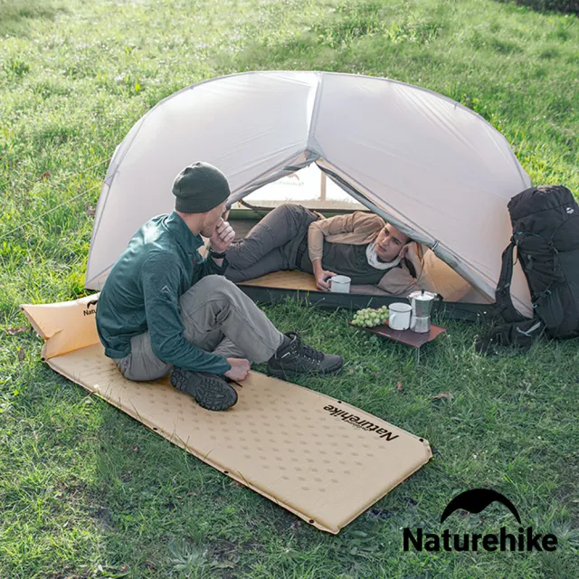 【Naturehike】自動充氣 可拼接帶枕式單人睡墊(台灣總代理公司貨)