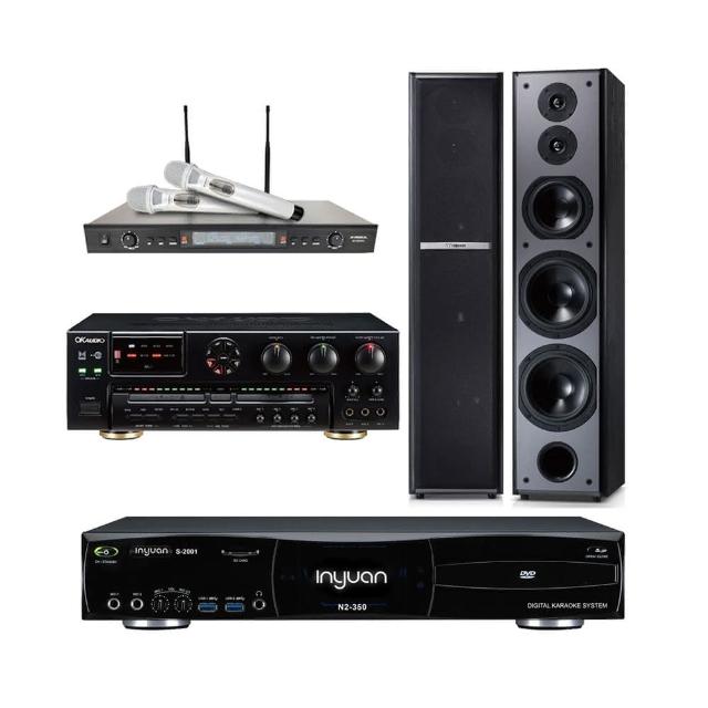 【音圓】S-2001 N2-350+AK-7+SR-928PRO+TDF M-6(點歌機4TB+擴大機+無線麥克風+迴授抑制器+喇叭)