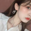 【Emi 艾迷】韓系華麗誘惑水鑽花朵圈圈925銀針耳環