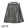 【AZUR】時尚女伶摩登條紋造型短裙